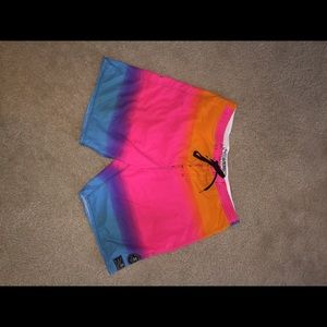 Men's multi color board shorts size 34